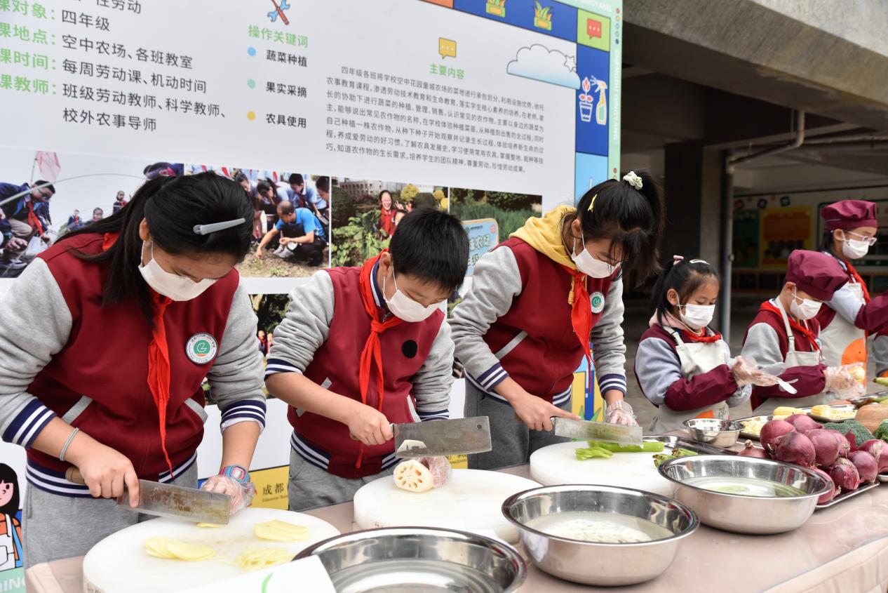 全国中小学劳动教育现场推进会上,青羊区设立劳动教育示范点位