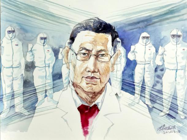 杨瑞洪《同心协力战疫情》水彩画.jpg 杨瑞洪《同心协力战疫情》水彩画.jpg