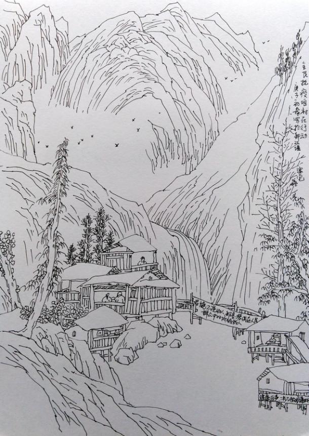 苏亮 钢笔画《全民抗疫咱村在行动》.jpg 苏亮 钢笔画《全民抗疫咱村在行动》.jpg