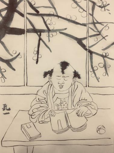 孔一《停课不停学》国画.jpg 孔一《停课不停学》国画.jpg